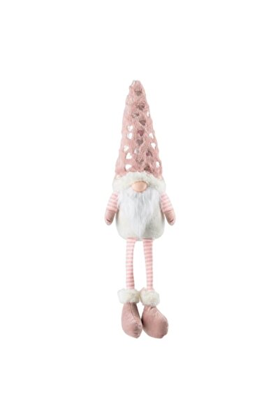 SHOPIENS Διακοσμητικό ειδώλιο Άγιου Βασίλη με τον νάνο, ροζ καπέλο από Συνθετ...