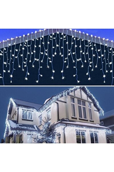 JollyMag Propojitelná vánoční instalace, modrý třásňový závěs, 4 m, 120 LED d...