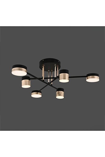 OEM Anya 72 W LED Chandelier With Remote Control, Dimmable, Black, Gold, 61x61x20 Cm