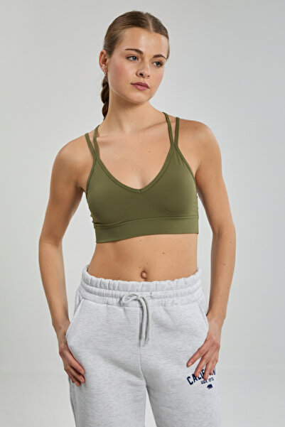 BARRELS AND OIL Women's Cross-Strapped Bustier - Khaki