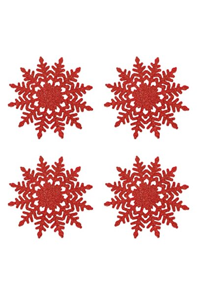 ANTBRO Σετ Χριστουγεννιάτικων Σουβέρ - Γκλίτερ Χιονονιφάδας, Κόκκινο, 12 εκ.,...