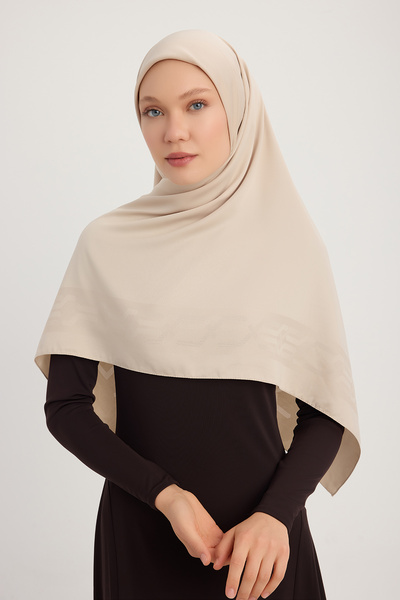 Wafa Eșarfă jacquard din satin mat A1121 110x110cm - bej