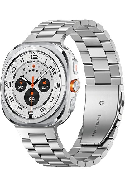 Generic سوار معدني لساعة سامسونج جالاكسي واتش 7 ألترا 47 مم (2024) - ستانلس س...