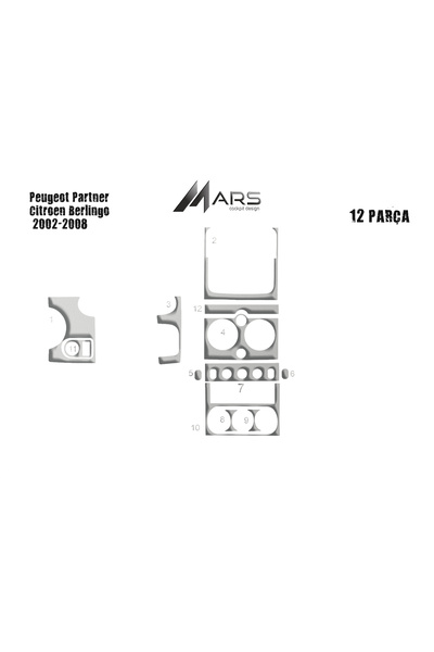 Marscockpitdesign غطاء كونسول توربيدو لسيارة بيجو بارتنر بيرلينجو 2002-2008 1...