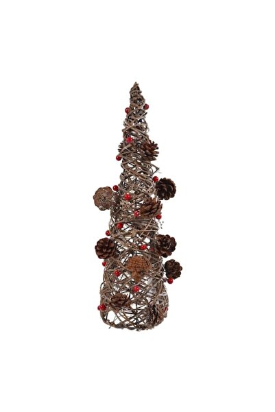 SHOPIENS Brad de Crăciun decorativ conic, LED alb cald, 13x48 cm, 15 becuri