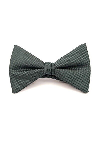 6AM Ceremony Papion pre-legat verde închis cu textură de mătase micro-pătrată