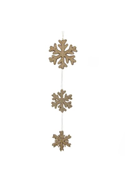 SHOPIENS Decorațiune suspendată de Crăciun, fulgi de zăpadă bej din spumă cu ...