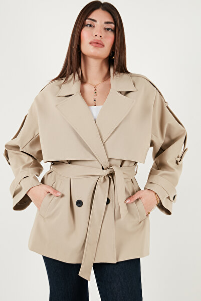 Lela Relaxed Fit Double Breasted Collar Buttoned Lined Trench Coat Trench Coat 6839580