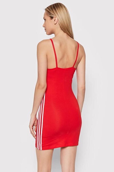 adidas Originals Women's Retro Slim Fit Spaghetti Strap Dress - Red