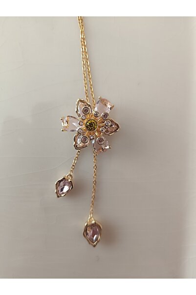 Kudi Zirkon taşlı papatya modelli ayarlanabilir Kolye