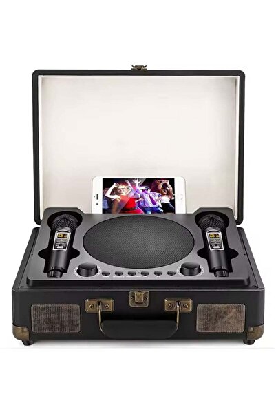 SMART BARRY مكبر صوت كاريوكي بلوتوث Smartbarry SW01 مع ميكروفونين، حقيبة سفر،...