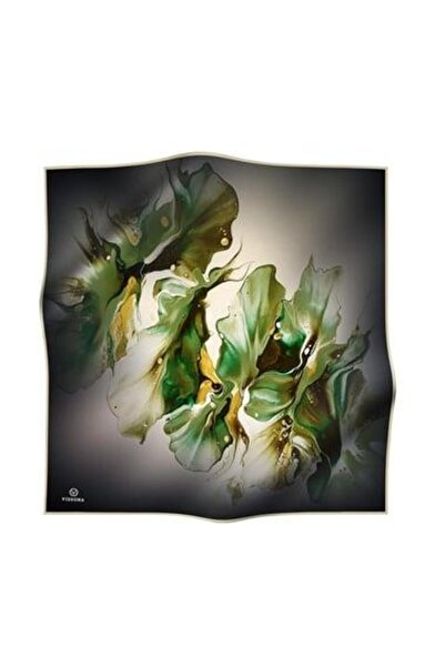 Vissona Μεταξωτό μαντήλι Tivil 51620 - 7 - 0037 - 0036 Μαύρο Χακί Μοτίβο Ακουαρέλας