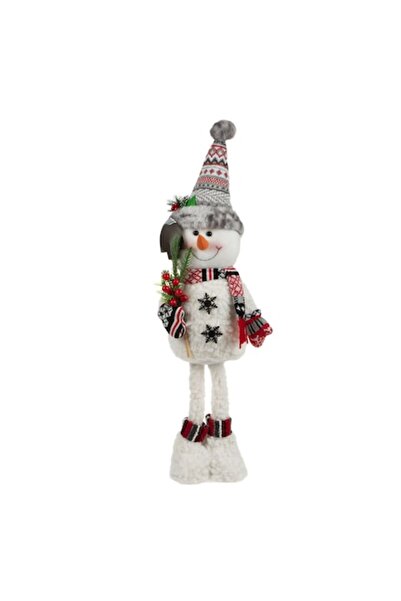 SHOPIENS Χριστουγεννιάτικο διακοσμητικό ειδώλιο χιονάνθρωπου, 75 εκ., λευκό/γ...