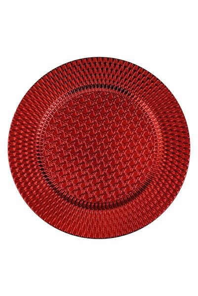 SHOPIENS Farfurie rotundă decorativă de Crăciun, din plastic, cu relief, Ø33c...