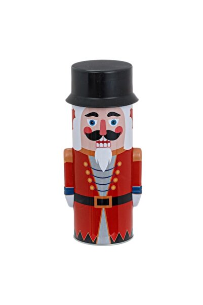 SHOPIENS Cutie metalică 3D de Crăciun - Formă de spărgător de nuci, Roșu/Negr...