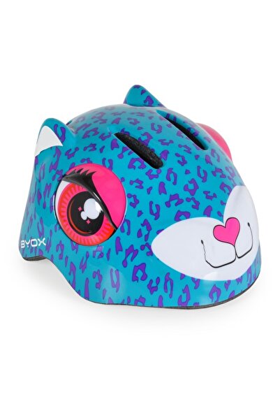 byox Kati Turquoise Kids Helmet with LED Light, Ventilation, Adjustable S (48–54 cm)