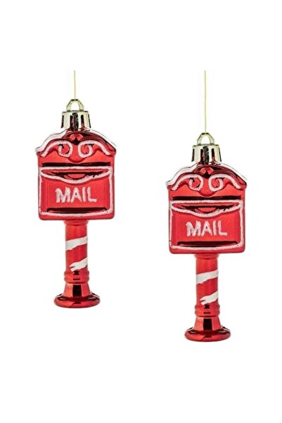 ANTBRO ® Set de 2 ornamente de Crăciun roșii strălucitoare pentru cutie poșta...