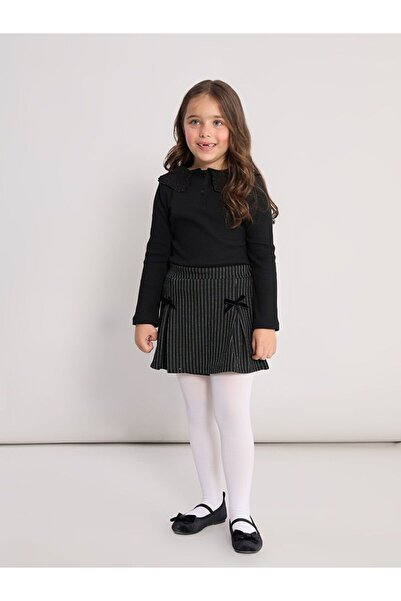 LC Waikiki LCW Kids Beli Lastikli Çizgili Kız Çocuk Şort Etek