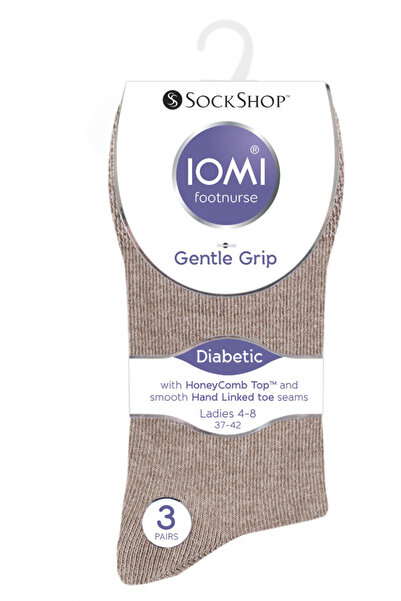 IOMI footnurse șosete diabetice, prindere ușoară, maro deschis, mărimea 37-42...