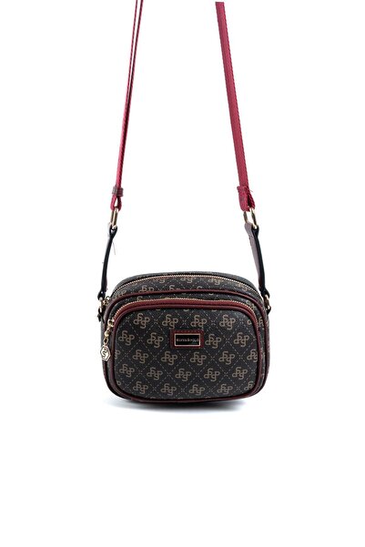 Silver Polo حقيبة كروس نسائية باللون البني الأصفر - أحمر خمري SP1111