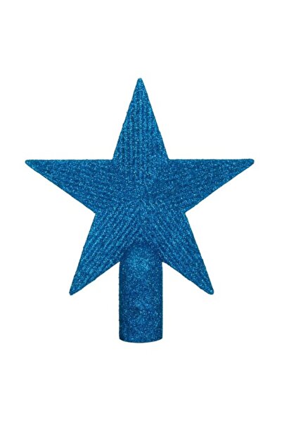 OEM Stea albastră lucioasă pentru bradul de Crăciun, 15 cm