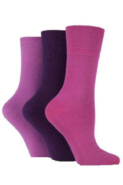 IOMI footnurse Șosete diabetice Gentle Grip, roz/violet, mărimea 37-42, 3 perechi/set