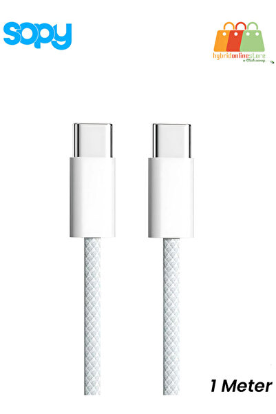 sopy كابل شحن USB-C بطول 1 متر، كابل شحن سريع أصلي من النوع C إلى النوع C