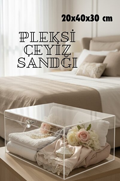Dantelux Pleksi Çeyiz Sandığı - Pleksi Kutu - Menteşeli Pleksi Sandık - 20x40...