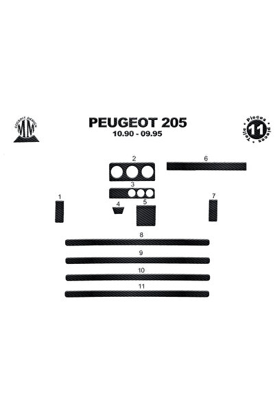 Marscockpitdesign غطاء كونسول وصندوق التروس لسيارة بيجو 205 موديل 1990-1995، ...