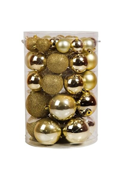 ANTBRO Set globuri de Crăciun aurii, format din 54 de piese, 4 dimensiuni (4,...