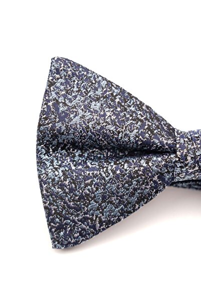 6AM Ceremony Blue pre-tied bow tie with abstract silk pattern