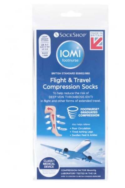 IOMI footnurse compression stockings, black, size 37-41, 2 pairs/set