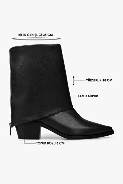 Shoeberry Γυναικείες μπότες με φερμουάρ Alessi με λεπτομέρειες σε μαύρο δέρμα