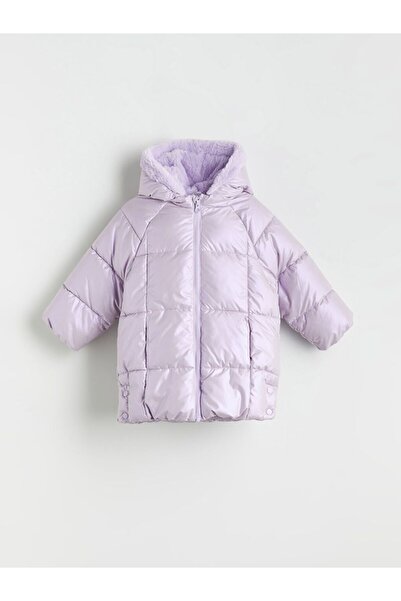LC Waikiki Palton puf pentru fetiță cu glugă LCW Kids