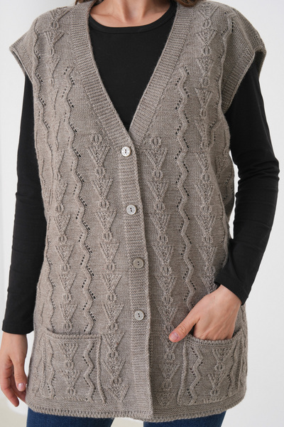 New Lamierra Mother Women's Knitwear Plus Size Wool Vest