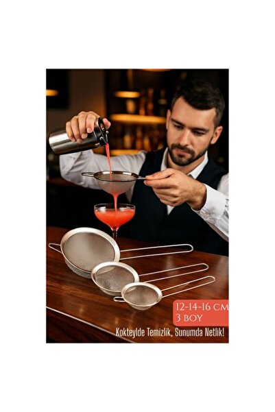 Skygo طقم مصفاة بار مكون من 3 قطع - قطر 12-14-16 سم من الفولاذ المقاوم للصدأ ...