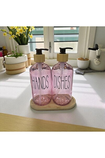 ALLEGRI 2-Piece Colored Glass Liquid Soap Dispenser (Amber-Pink-Silver-Salmon...