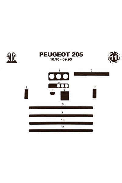 Marscockpitdesign غطاء كونسول وصندوق التروس لسيارة بيجو 205 موديل 1990-1995، ...