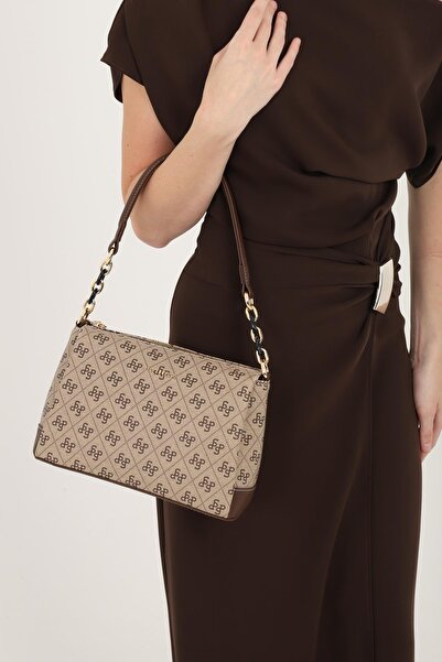 Silver Polo حقيبة كروس نسائية باللون البيج الداكن - بني SP910