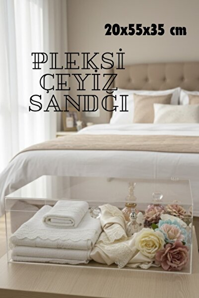 Dantelux Pleksi Çeyiz Sandığı - Pleksi Kutu - Menteşeli Pleksi Sandık - 20x55...