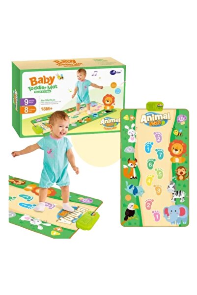 OEM Covoraș muzical de joacă pentru bebeluși, Lumea Animalelor, 70 x 150 cm