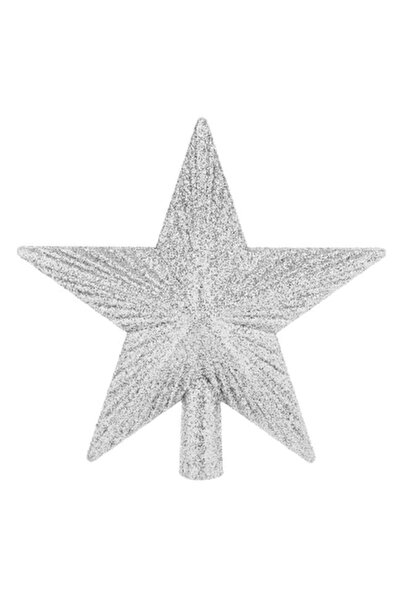 ANTBRO Buton de Crăciun cu stea 3D, argintiu cu sclipici, 15 cm