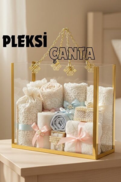 Dantelux Geantă transparentă din plexiglas - Geantă de mână - Aur