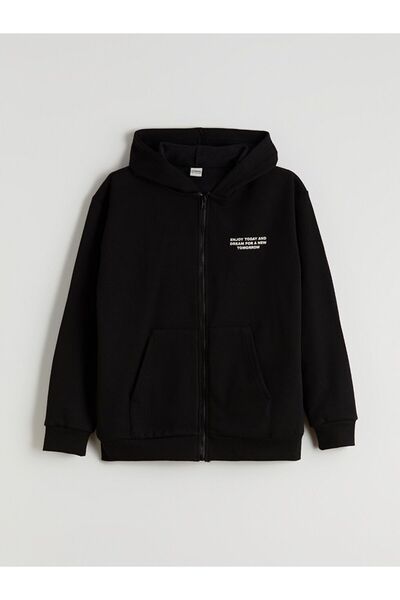 LC Waikiki Hanorac pentru băiat cu glugă LCW Kids, cu fermoar