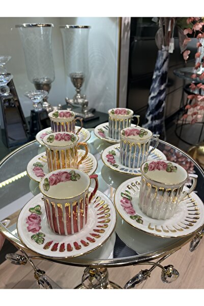 P&ORA PREMIUM KITCHEN PRODUCTS Eldekor 6 Person Colorful Cup Set