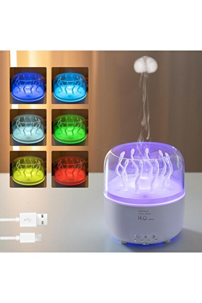 Generic 280ML Rotating Sea Grass Humidifier with Remote & Timer, 7-Color Arom...