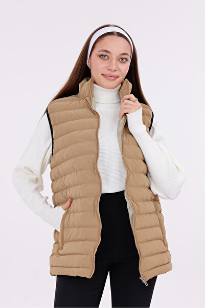 Royalside Women's Mink Nova Fabric Puffer Vest
