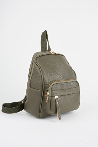 Vivaq Women's Koala Khaki 3 Compartment Soft Faux Leather Zipper Closure Travel & Casual Backpack