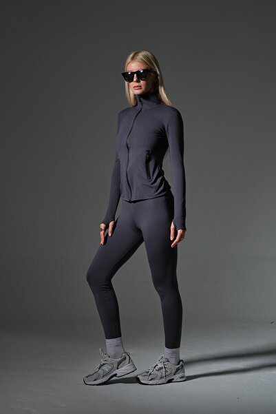 Domoda Αδιάβροχο μπουφάν με διπλή τσέπη με φερμουάρ, ελαφρύ ζεστό μπουφάν για τρέξιμο