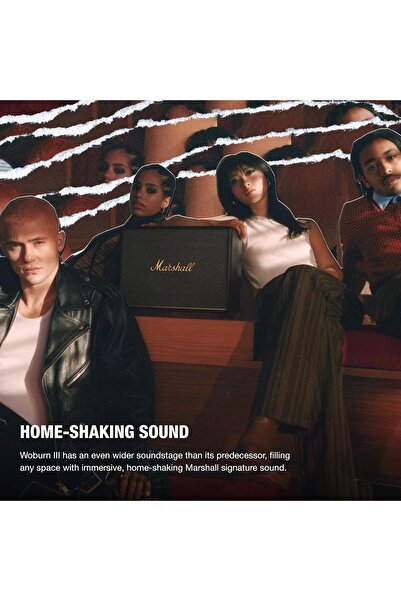 Marshall Woburn III 120W Premium Home Wireless Speaker with Bluetooth 5.2 and Multiple Inputs - Blac